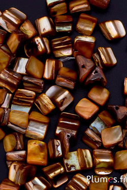 Perles acryliques - Ø 5-7  mm - marron-beige